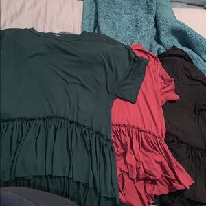 THREE Ruffle Bottom Tops!